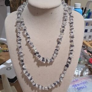 Clear and Purple Chip-Bead Layered Necklace - Women Jewelry